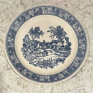 HOMER LAUGHLIN~SHAKESPEARE~COUNTRY BLUE LEAVES~ROPE EDGE~SERVING PLATTER~G13